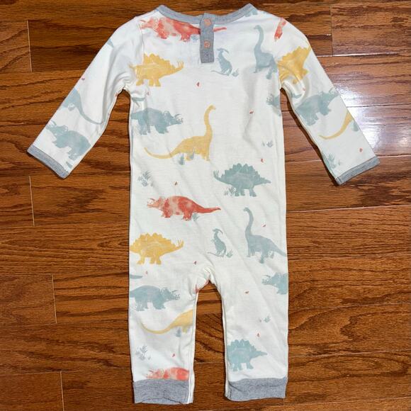 Burt’s Bees Baby Boy Dinosaur Organic Cotton Bodysuit Jumpsuit Size 3-6M - Picture 7 of 11
